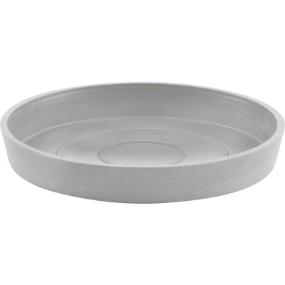 Abbildung von Ecopots Untertasse rund 17,8 cm weiß grau