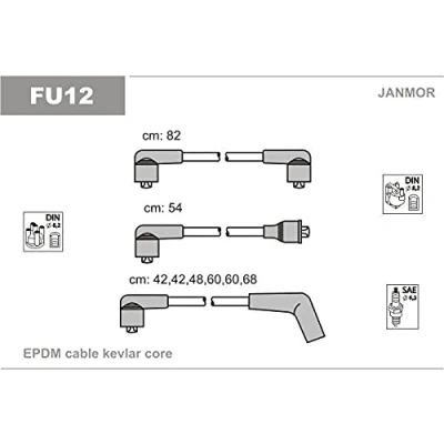 Abbildung von JANMOR FU12 Zündkabelsatz FORD: Capri III, Capri, Granada Kombi