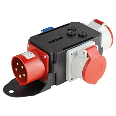 Abbildung von as Schwabe MIXO Starkstromverteiler CEE Stecker 400V/32A/5 polig, ca. 7 kW Starkstrom Adapter 1 x Schuko, 2x Steckdose 400 V, 16 A, 5 polig Stromstation Made Germany IP44, 60833