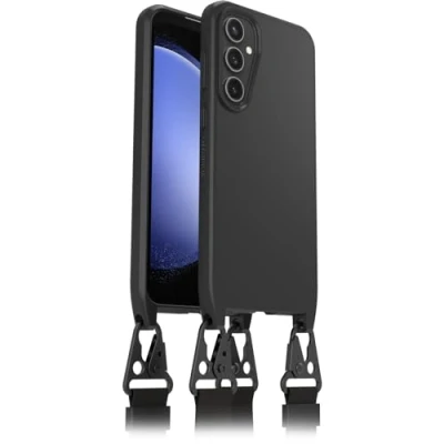 Abbildung von OtterBox React Necklace Hülle für Samsung Galaxy S23 FE, schützende mit verstellbarer und abnehmbarer Handykette, Getestet nach Militärstandard, Schwarz, Keine Einzelhandelsverpackung