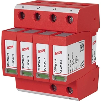 Abbildung von DEHN DG M TNS 275, Terminal, 230 400 V, 50 60 Hz, 20000 A, Rot, Thermoplast