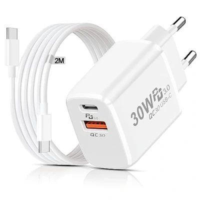Abbildung von 30W USB C Ladegerät für Google Pixel 8 Pro/7/6A, PD3.0 Schnellladegerät Netzteil Ladestecker mit Ladekabel iPhone 15 Pro Max,Samsung S23 S22
