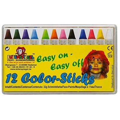 Abbildung von Eulenspiegel 626122 Color Sticks, 12 Stück, Schminkstifte auf Fettbasis
