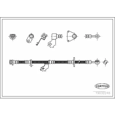 Abbildung von CORTECO 19032248 Bremsschläuche Vorderachse links 692 HONDA: CIVIC 6 Aerodeck, Fastback, Stufenheck, MG: ZS Limousine