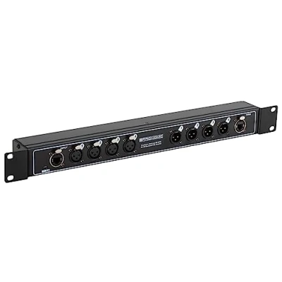 Abbildung von Pronomic NetCore SR 3FM Multicore Rackbox F/M Parallel Rackeinheit mit 4 XLR Buchsen (female), (male) und 2x RJ45 Buchse zur Übertragung analoger oder digitaler Signale