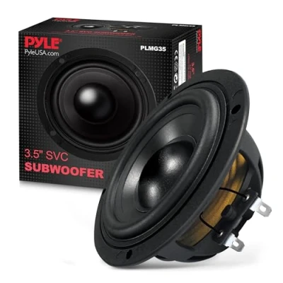 Abbildung von Pyle 8,9 cm (3,5 Zoll) Auto Audio Lautsprecher Single Spulen Subwoofer mit Gummirand PLMG35
