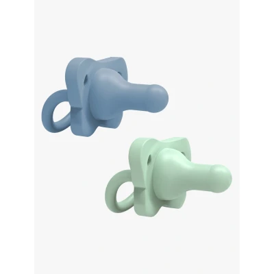 Abbildung von Dr. Brown&#039;s HappyPaci Schnuller 06 Monate 2er Pack Silikon, Blau/Grün