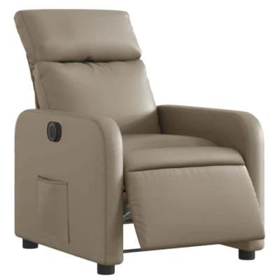Abbildung von vidaXL Relaxsessel, Sessel mit Liegefunktion Elektrisch, Fernsehsessel Liegesessel für Wohnzimmer, Ruhesessel Polstersessel, Cappuccino Braun Kunstleder
