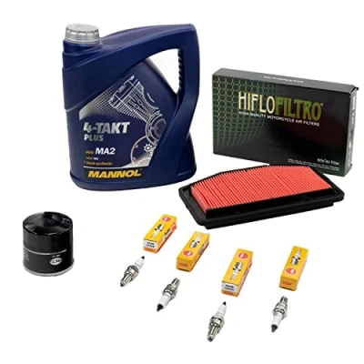 Abbildung von Wartungspaket Öl 4L + Luftfilter Ölfilter Zündkerzen für Yamaha YZF R1 1000 RN22 Baujahr 2009 2014