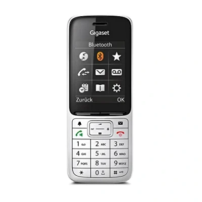 Abbildung von Gigaset SL450HX DECT Mobilteil mit Ladeschale hochwertiges Schnurloses Telefon für Router und Basis Fritzbox kompatibel brillantes Farbdisplay großes Adressbuch, silber