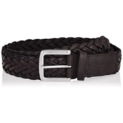 Abbildung von Marc O&#039;Polo Herren Gürtel geflochten aus Leder, Schwarz (Black), 100