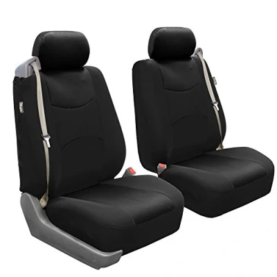 Abbildung von FH Group Car Seat Cover Cloth Front Set Covers for Bucket Seats, 1 Piece Cover, Universal Fit, Automotive Covers, Airbag Compatible, SUV, Van Black