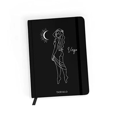Abbildung von ERT GROUP Original und offiziell lizenziert von Babaco Notizbuch, Muster Zodiac Woman 006 black, mit kariertem Papier, A5