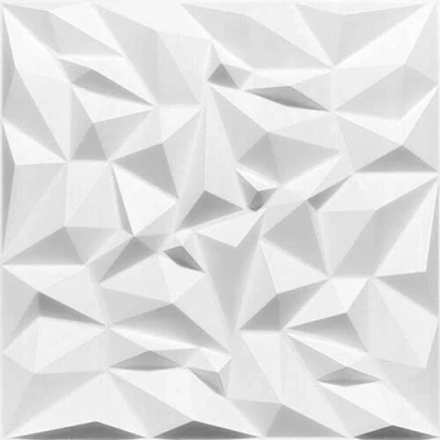 Abbildung von Deccart 3D Wandpaneele Wandverkleidung Decke Deckenverkleidung Paneele Deckenplatten Wall Deko Panel Wand Styropor Panels Polystyrol 50x50 cm Amethyst Weiß, 2 m2, 8 Stück