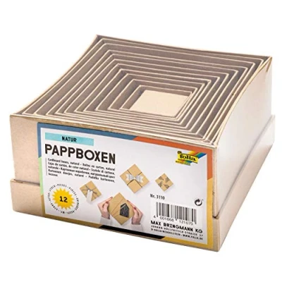 Abbildung von folia Geschenkboxen Set 14,5 x 14,0 7,4 cm braun