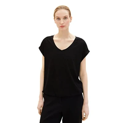 Abbildung von TOM Tailor Tshirt basic, Damen, Größe: Medium, Deep black