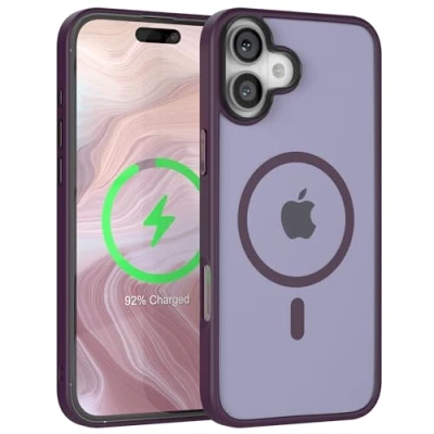 Abbildung von EAZY CASE Ultra Schutz Outdoor Hülle kompatibel mit iPhone 16 Plus Qi Charging, hochwertige Schutzhülle Aufprallschutz, Stoßfest, Handyhülle Kameraschutz, Lila Charging