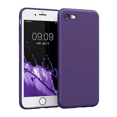 Abbildung von kwmobile Handyhülle kompatibel mit Apple iPhone SE (2022) / (2020) 8 7 Hülle Handy Case aus weichem Silikon in Hyacinth Purple