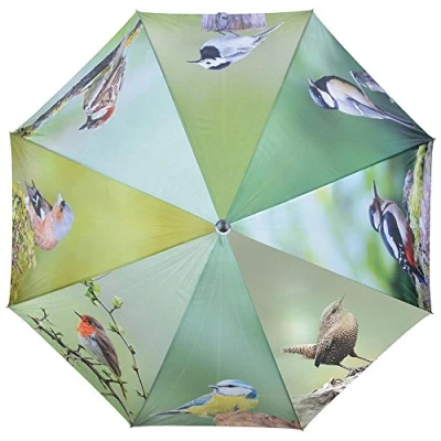 Abbildung von Esschert Design Stockregenschirm Regenschirm Schirm VÖGEL Vogel Motiv Stock Automatik groß Neu