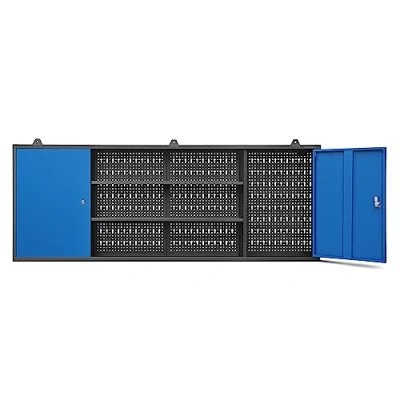 Abbildung von Jan Nowak Hängeschrank Werkzeugschrank Werkstattschrank Metallschrank Lochwand 2 Fächer 160 cm x 60 20 (Anthrazit Blau)