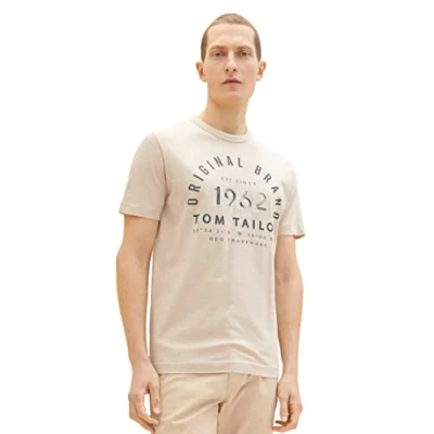 Abbildung von TOM TAILOR Herren T Shirt mit Print aus Baumwolle