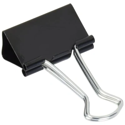 Abbildung von Wedo 6421432 Foldback Klammern, 12 Stück, lackiertes Metall abnehmbare Bügel, starke Feder, 32 mm, schwarz/silber