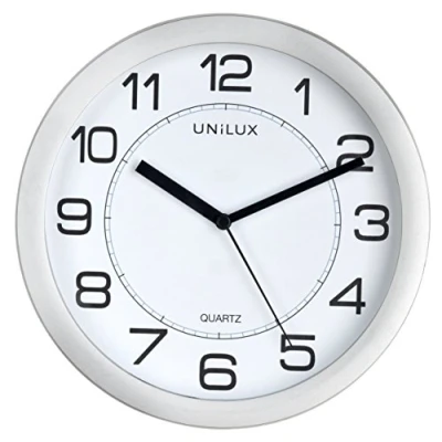 Abbildung von Unilux Wanduhr Magnetisch Attraction, 22 cm, lautlos, silbergrau, Grau