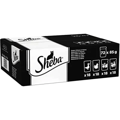 Abbildung von SHEBA Adult Katzenfutter nass 72x85g Portionsbeutel Selection in Sauce Geflügel Variation Nassfutter für Katzen 1 Großpackung