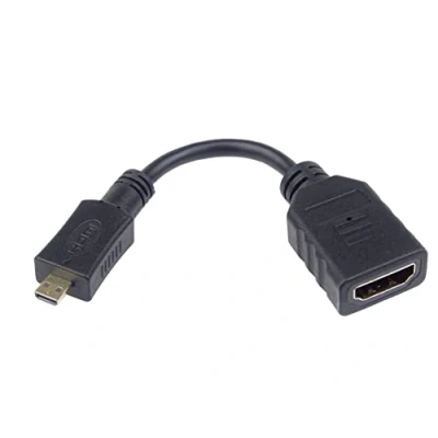 Abbildung von PremiumCord Adapter HDMI A auf Micro HDMI, Buchse Stecker, UHD 4K 2160p 60Hz, Full HD 1080p, 3D, Farbe schwarz, Vergoldete Anschlüsse, 13cm