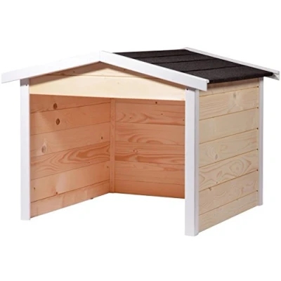 Abbildung von dobar Mähroboter Garage, aus Holz in natur, mit Bitumen Dach