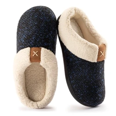 Abbildung von ULTRAIDAS Hausschuhe Damen, Slippers Women Pantoletten Warme Plüsch für Weiche Flache Pantoffeln Bequeme Rutschfeste Outdoor/Indoor,Blau EU 40/41