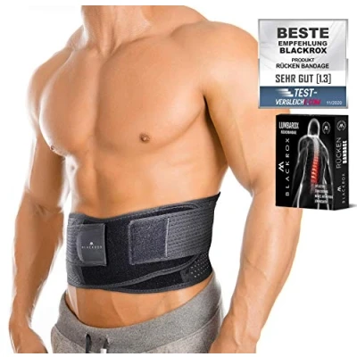 Abbildung von BLACKROX Rückenbandage [Vergleichssieger 2024] Gr. S XL, LUMBAROX, Damen und Herren