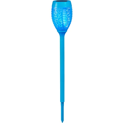 Abbildung von BONETTI LED Gartenfackel, Solar Gartenfackel türkis mit realer Flamme