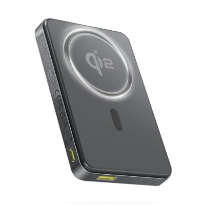 Abbildung von Baseus Qi2 Magsafe Powerbank 10000mAh, Magnetische Power Bank Kabellose, Externe Batterie PD 22.5W Schnellladung, Externer Akku für iPhone 16/15/14/13, Mini USB C, Klein Aber Stark, Schwarz