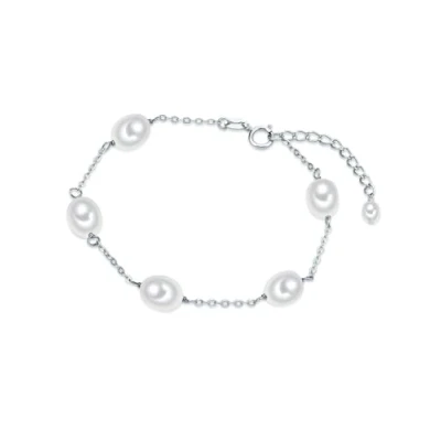 Abbildung von Valero Pearls SÜSSWASSER Zucht Armband, Damen, Größe: One Size, Silber