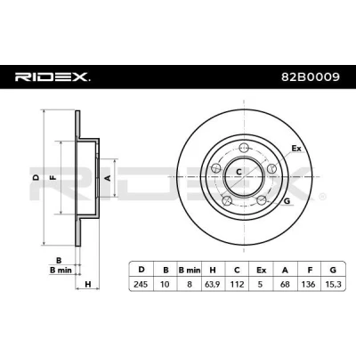 Abbildung von RIDEX Bremsscheibe VOLKSWAGEN: Passat B5 Variant, GP Limousine, AUDI: A6 C5 C4 Avant, Avant