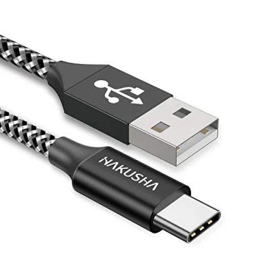 Abbildung von USB C Kabel 3.1A Fast Charge, 1M Charging Cable ladefähig Angle Durable Nylon Braided A to for Galaxy S23、S22、S21、Z Flip4, Z Flip3,Note10/9/8,M31 M30s M20,A20e A71