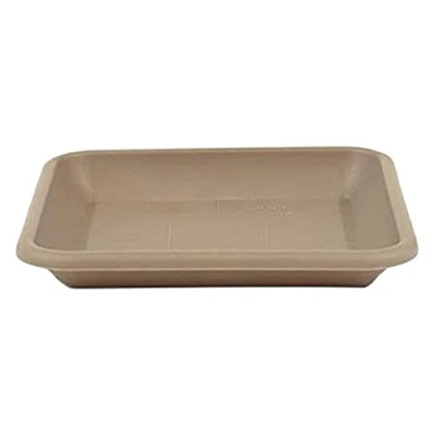 Abbildung von greemotion Blumentopfuntersetzer Jana in Taupe Blumen Untersetzer eckig für Pflanzkübel Pflanzenuntersetzer quadratisch aus Kunststoff Pflanzen Untertopf 20 x cm
