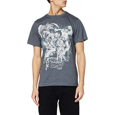 Abbildung von Marvel Herren T Shirt Band of Heros, Dunkelgrau, XXL