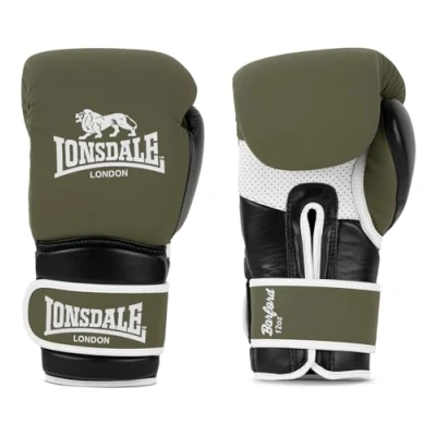 Abbildung von Lonsdale Boxhandschuhe aus Leder Barford Olive/Black/White 16 oz