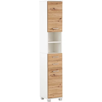 Abbildung von welltime Hochschrank Palermo, Breite 30 cm Wechselbarer Türanschlag, Metallbeschläge