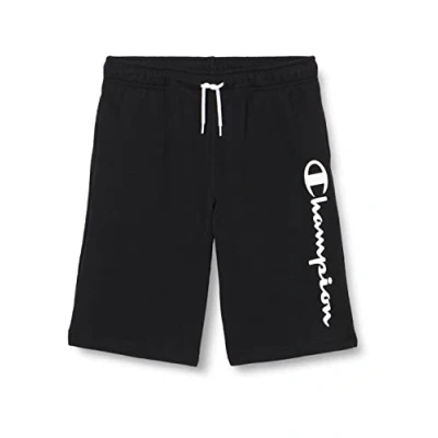 Abbildung von Champion Kinder und Jugendliche Legacy American Classics Ultra Light Powerblend Terry Logo Bermuda Shorts, Schwarz, 5 6 Jahre