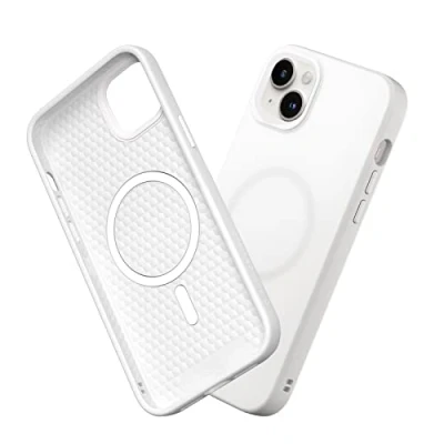 Abbildung von RhinoShield Case kompatibel mit [iPhone 14 Plus] SolidSuit MagSafe Stoßdämpfende &amp; schlanke Schutzhülle Premium Finish 3.5 Meter Fallschutz Klassik Weiß
