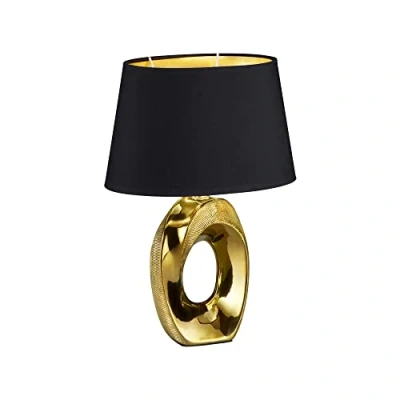 Abbildung von Reality Leuchten Tischleuchte, Leuchtmittel nicht inklusive, Design Nacht Schreib Tisch Leuchte schwarz gold Schlaf