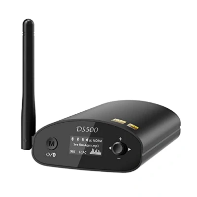 Abbildung von 1Mii HiFi Bluetooth Empfänger für Stereoanlage mit LDAC, aptX HD 5.1 Audio Adapter Audiophilem DAC, OLED Bildschirm, Optischer Coaxial RCA Ausgang AV Receiver, Verstärker DS500