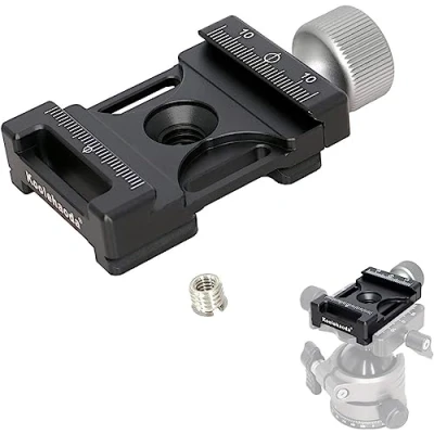 Abbildung von Koolehaoda DC 38 Kamera Schnellwechselplattenklemme Universal Schnellwechselsitz mit Arca Swiss Schnittstelle und 1/4&quot; 3/8&quot; Schraube Adapter für Stativ, Gimbal, Platte