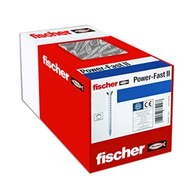 Abbildung von fischer PowerFast II CTP 3,0 x 40, Spanplattenschraube (200 Stk.) mit Teilgewinde, Senkkopfschraube Innenstern, Schraube für Holzverarbeitung, reduziert Einschraubwiderstand &amp; Einschraubzeit