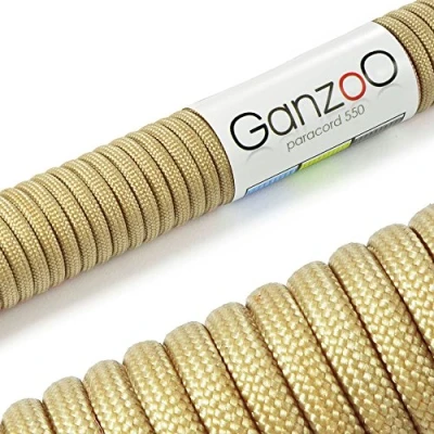 Abbildung von Ganzoo Paracord 550 Seil Beige 4mm Schnur Typ 3, Nylon &amp; Polyester, ideal für Basteln von Hundeleine Halsband Armband/Camping Survival und Outdoor 3 Meter Allzweckseil 7 Innenstränge
