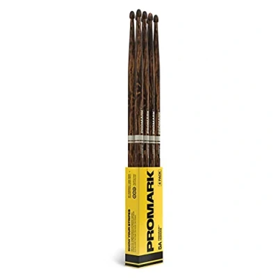 Abbildung von ProMark Schlagzeug Sticks Rebound 5A Drum FireGrain Keine übermäßige Vibration Lackierung, Eichel Tipp, Hickoryholz Set of 4 Paare