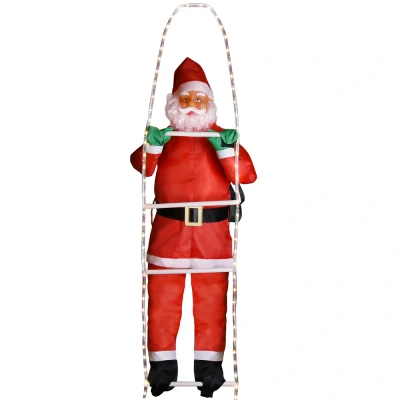 Abbildung von monzana Weihnachtsmann, LED Leiter XXL 240cm für In /Outdoor 8 Leuchtfunktionen Santa Claus